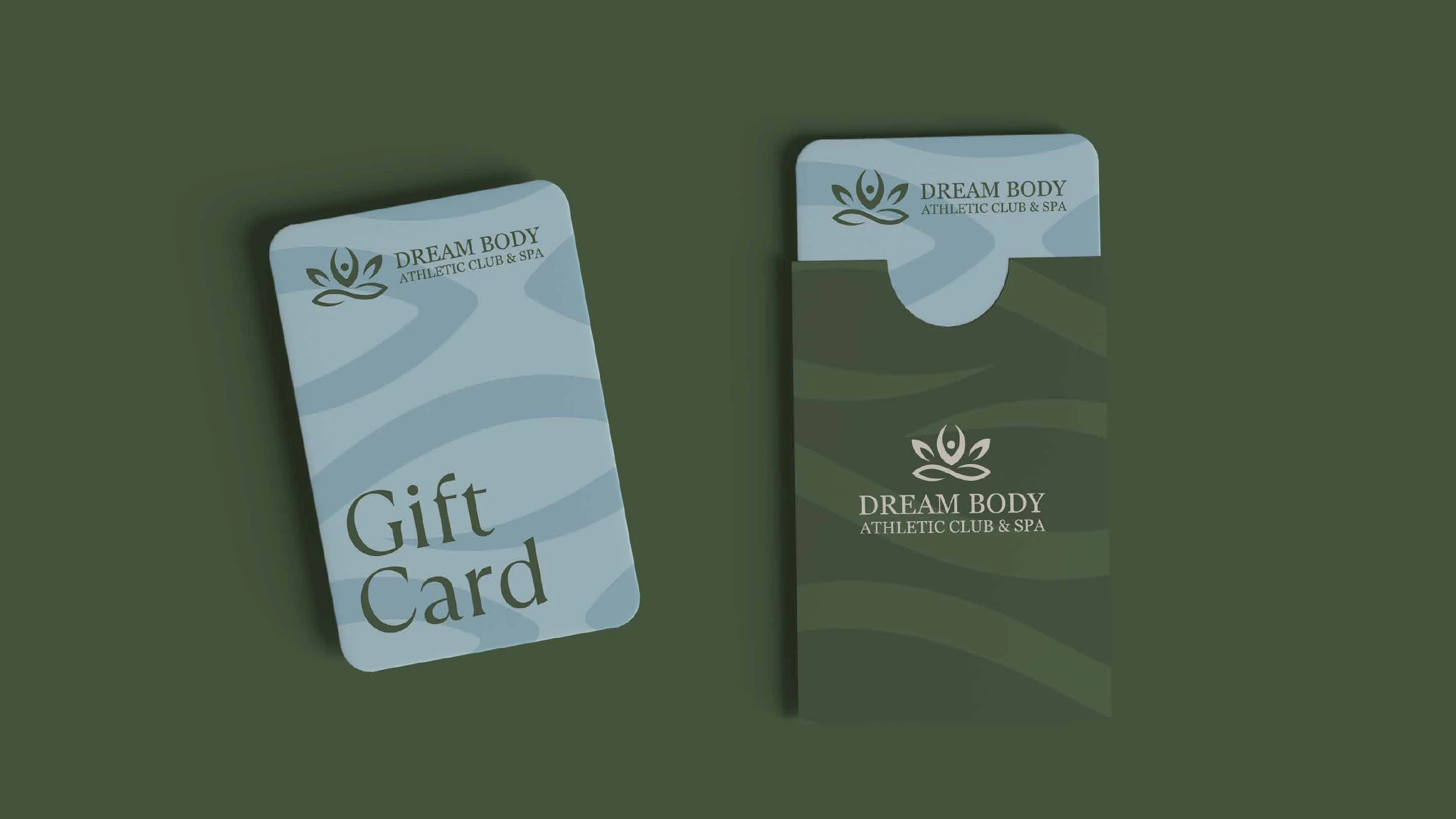 A Dream Body gift card in its sleeve
