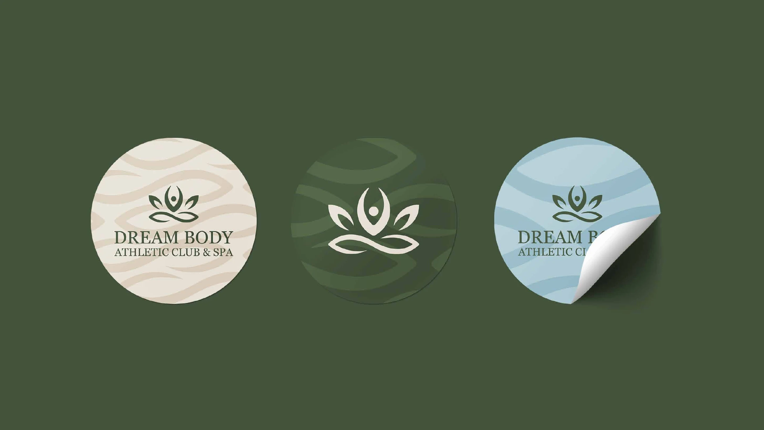 Dream Body stickers in cream, green and pale blue