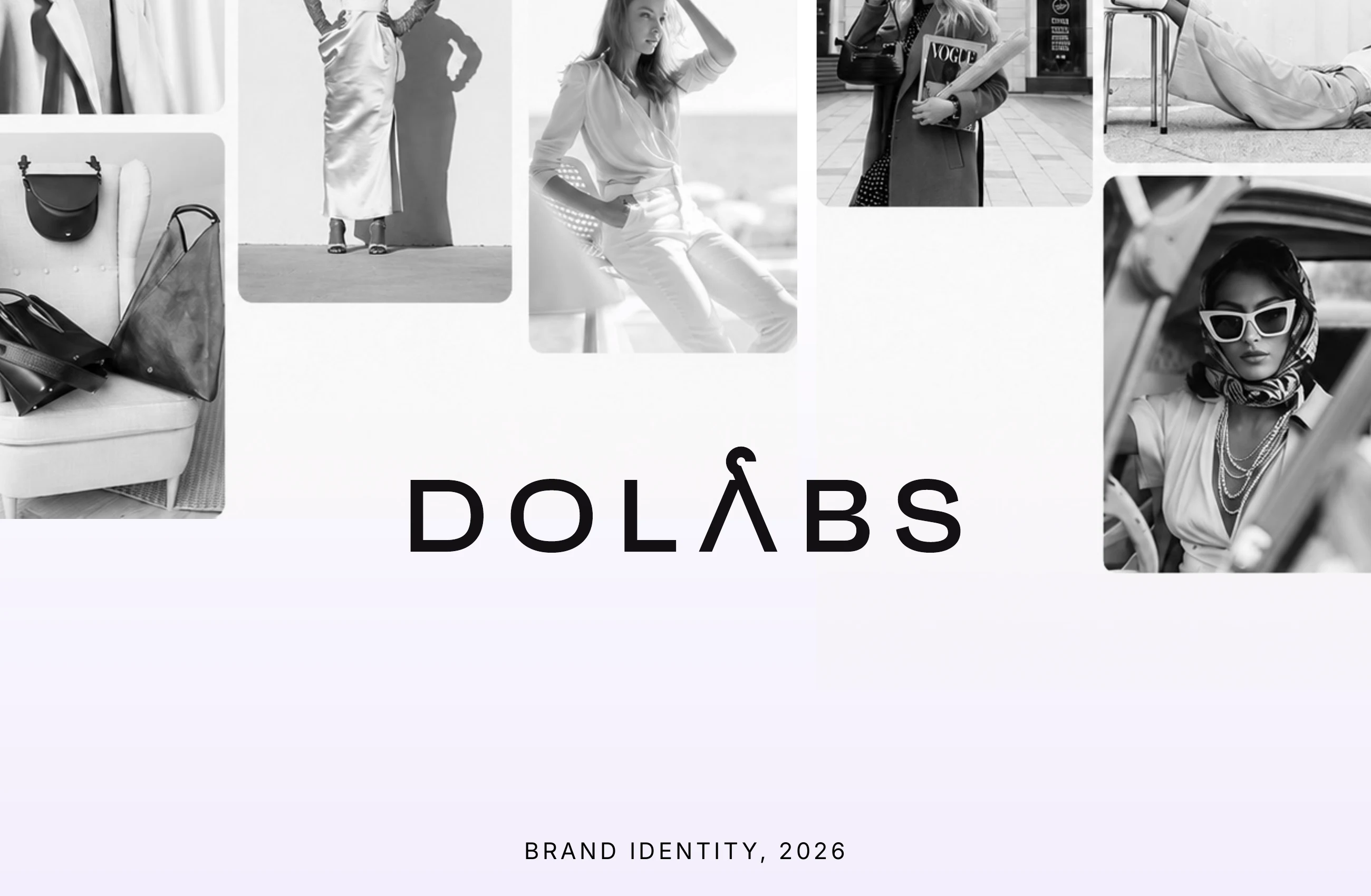 The Dolabs wordmark among black and white fashion photographs