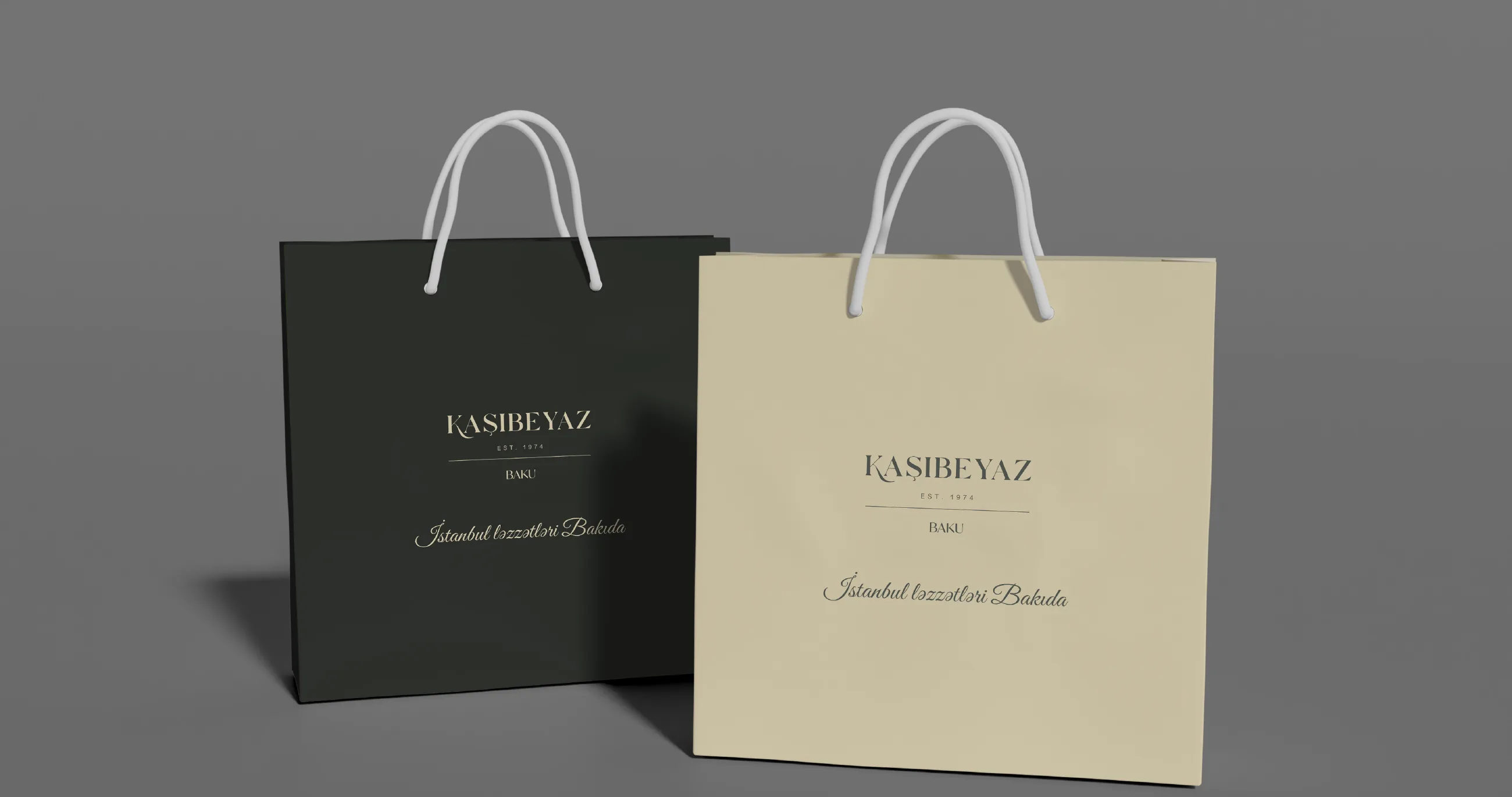 Kaşıbeyaz shopping bags in black and cream