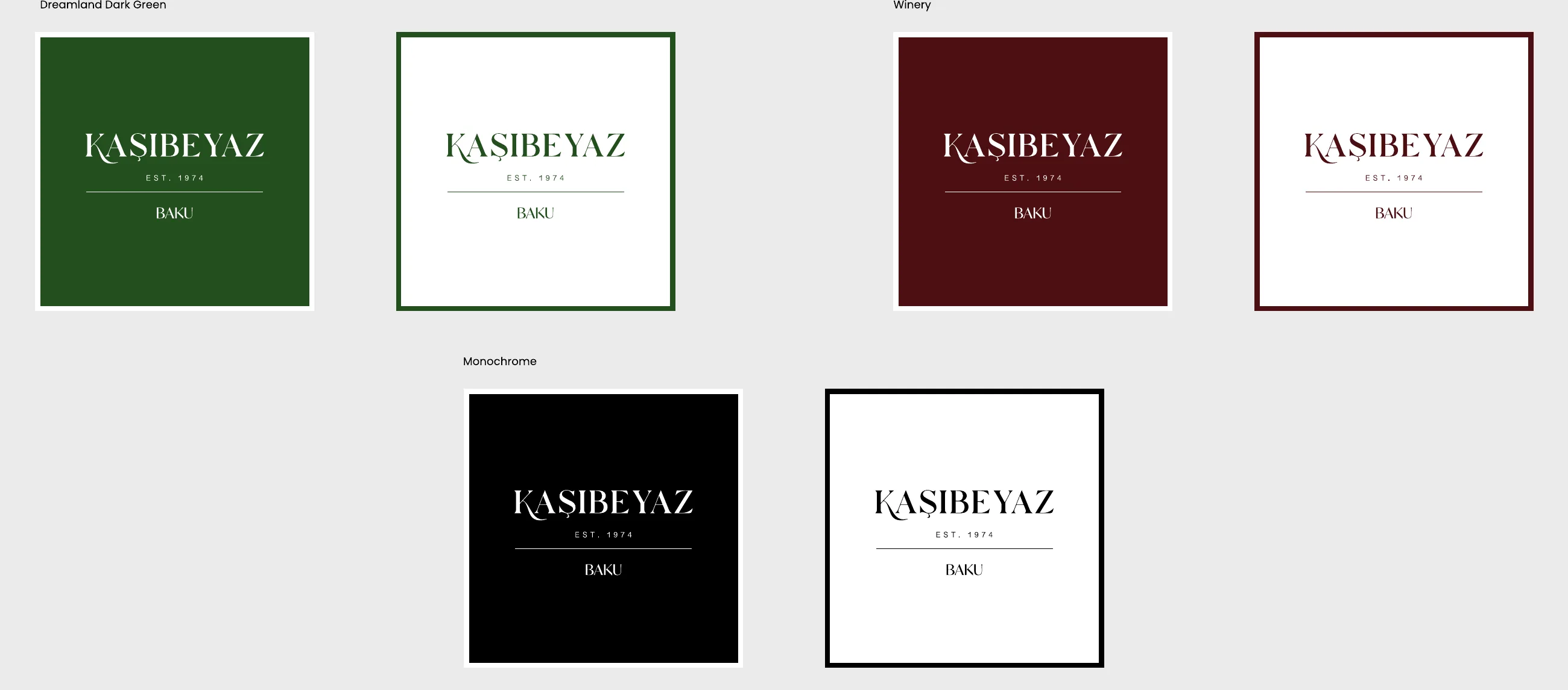 The Kaşıbeyaz logo in mallard green, wine red, black and white