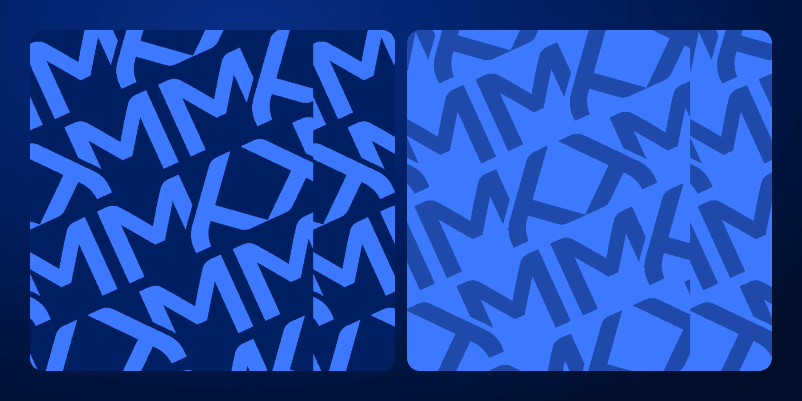 The Millikart pattern in navy and in solid blue